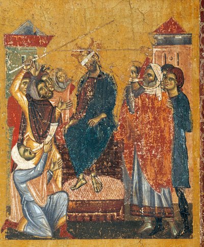 Crucifijo de Coppo di Marcovaldo (hacia 1220-después de 1276), detalle de Coppo di Marcovaldo