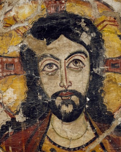 Cabeza de Cristo sostenida por dos ángeles (detalle) de Coptic Coptic