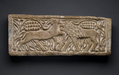 León atacando a un antílope, de Egipto de Coptic Coptic