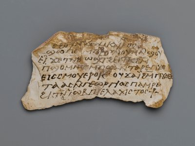 Ostrakon, de Tebas, 395-642 d.C. de Coptic Coptic