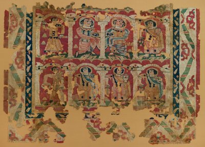 Fragmentos textiles en tejido de tapiz, siglos VI - VIII de Coptic Coptic