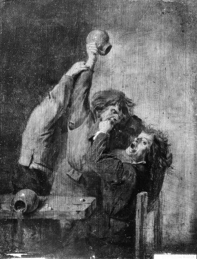 La pelea de Copy after Adriaen Brouwer