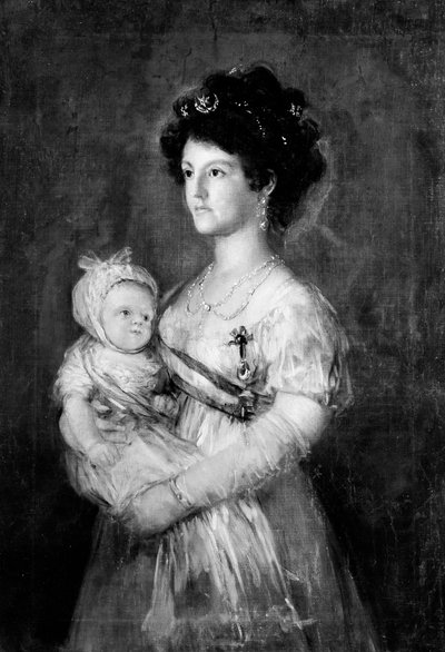 Infanta María Luisa 1782-1824 y su hijo Carlos Luis 1799-1883 de Copy after Goya