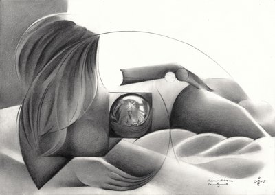 Reflejo de un desnudo abstracto de Corné Akkers