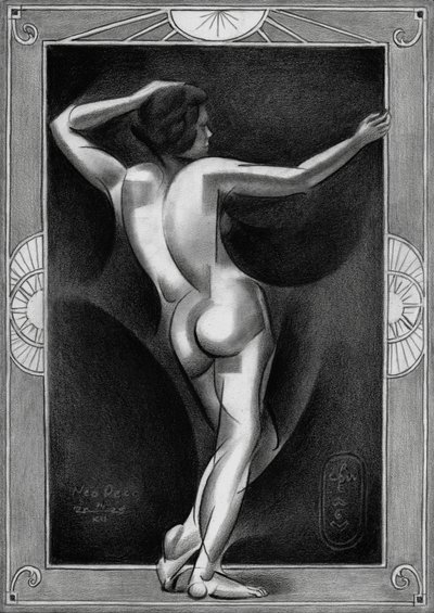 Figura de desnudo Art Déco de Corné Akkers