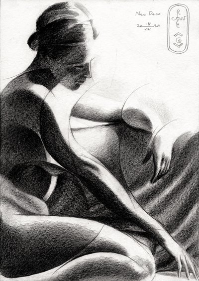 Figura femenina en actitud contemplativa de Corné Akkers