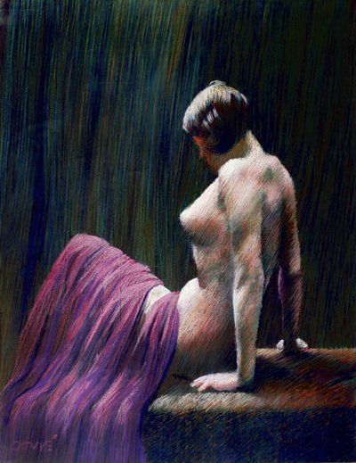 Figura desnuda en actitud contemplativa de Corné Akkers