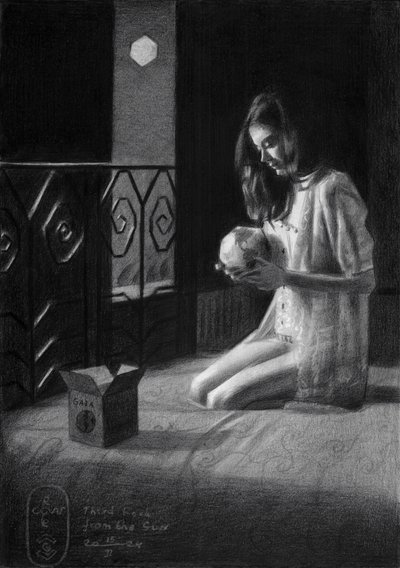 Mujer contemplativa con una calavera en la mano de Corné Akkers