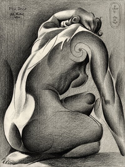 Desnudo en profunda reflexión de Corné Akkers