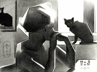 La reina egipcia y el gato negro de Corné Akkers