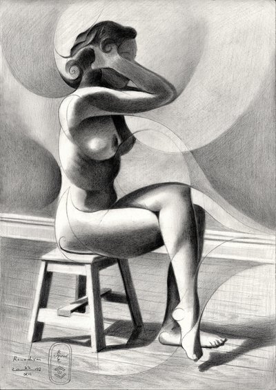 Elegante boceto de una figura de Corné Akkers