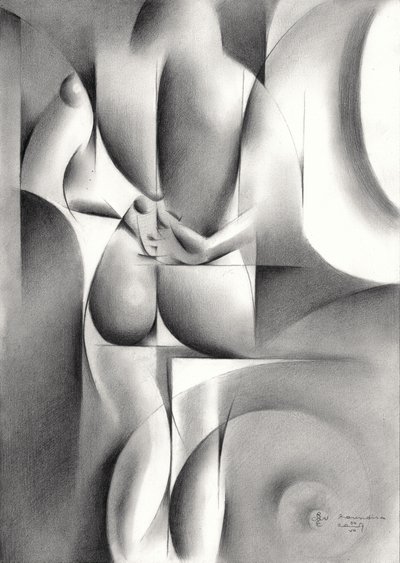 Elegante desnudo geométrico de Corné Akkers