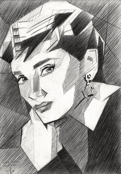 Mujer elegante y geométrica de Corné Akkers
