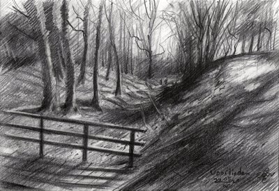 Boceto de un sendero forestal de Corné Akkers