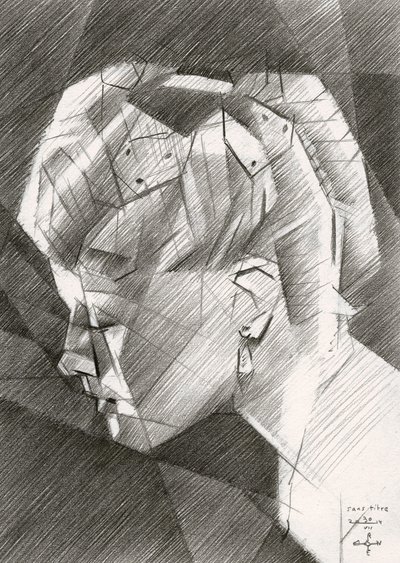 Retrato de perfil geométrico de Corné Akkers