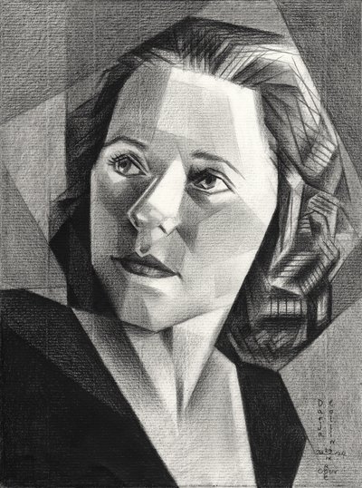 Retrato geométrico de una mujer de Corné Akkers