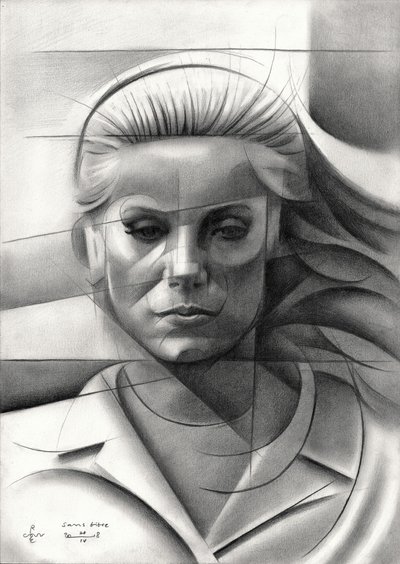 Retrato geométrico de una mujer de Corné Akkers
