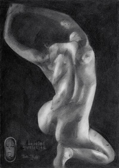Estudio de una figura desnuda llena de gracia de Corné Akkers