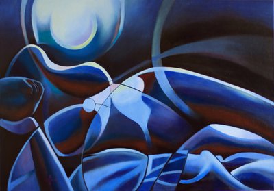 Figura azul a la luz de la luna de Corné Akkers