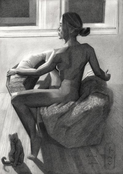Mujer desnuda junto a la ventana de Corné Akkers