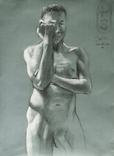 Desnudo masculino pensativo de Corné Akkers