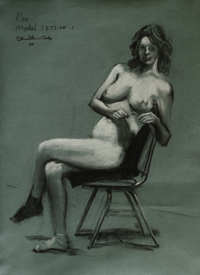 Figura sentada y pensativa de Corné Akkers
