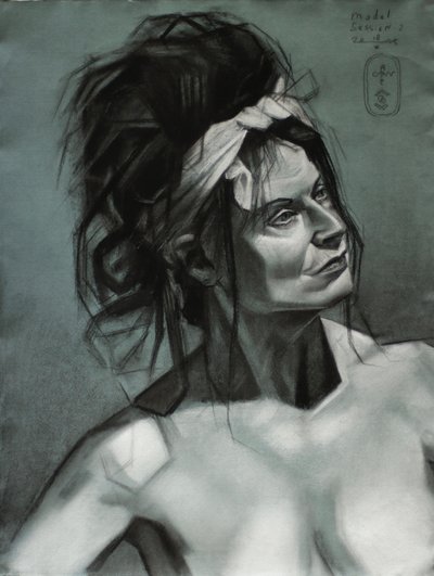 Boceto de una mujer pensativa de Corné Akkers
