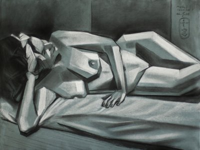 Desnudo cubista recostado de Corné Akkers
