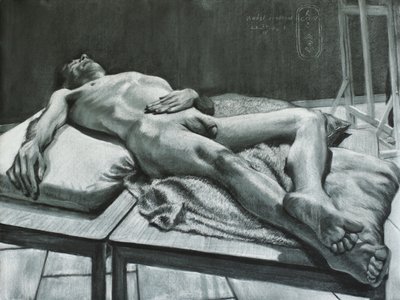 Desnudo masculino recostado de Corné Akkers