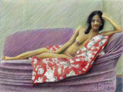 Retrato de un desnudo recostado de Corné Akkers