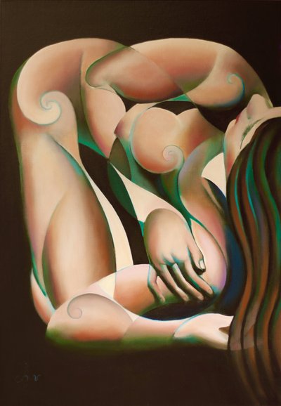 Desnudo abstracto sereno de Corné Akkers