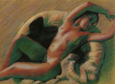 Desnudo recostado sereno de Corné Akkers
