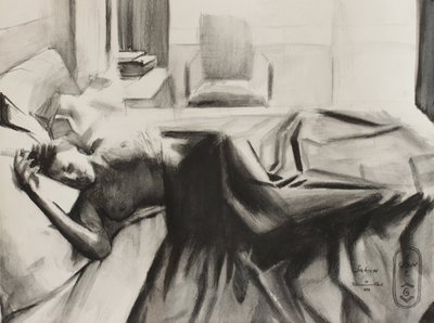 Boceto de una mujer durmiendo de Corné Akkers