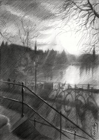 Boceto del canal de Sunlit City de Corné Akkers
