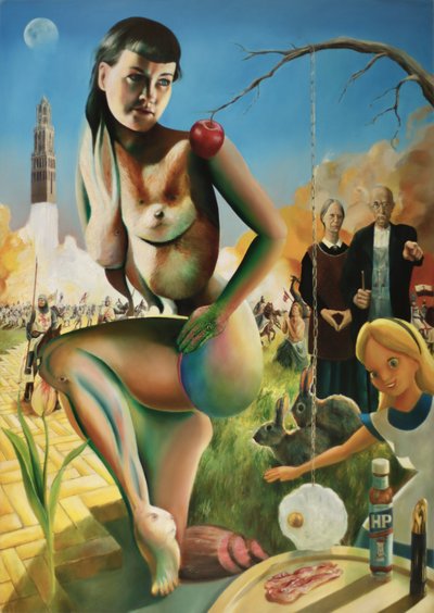 Escena surrealista de fantasía con desnudos de Corné Akkers