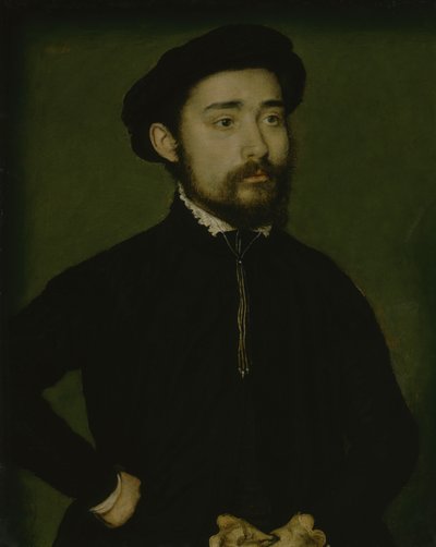 Retrato de un hombre con guante (óleo sobre madera) de Corneille de Lyon