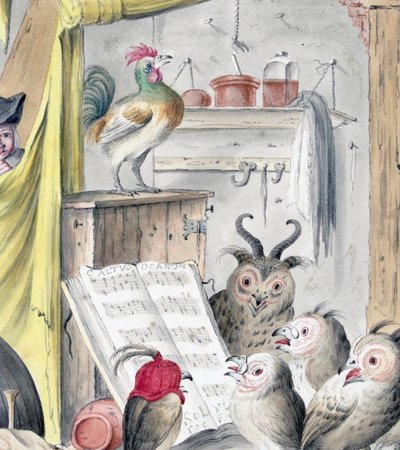 Concierto de Pájaros (grabado) de Cornelis (after) Saftleven
