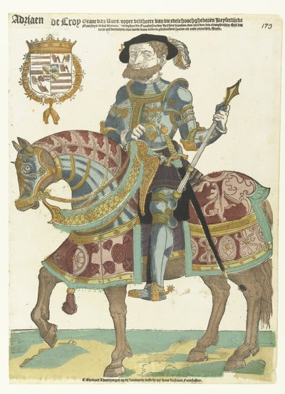 Retrato de Adriaen de Croy a caballo de Cornelis Anthonisz. (manner of)