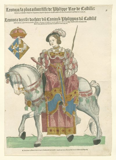 Retrato de Leonor de Francia a caballo de Cornelis Anthonisz. (manner of)