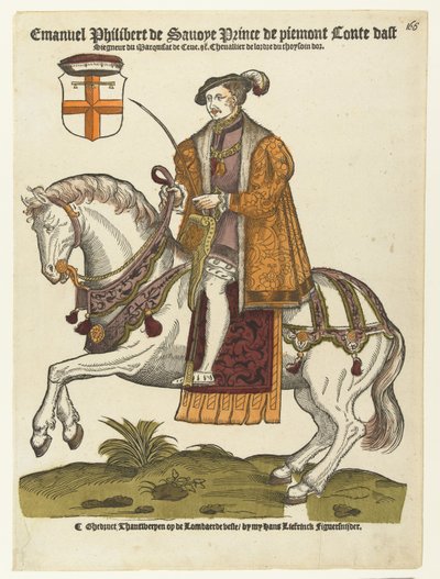 Retrato de Emanuel Philibert de Saboya a caballo de Cornelis Anthonisz. (manner of)