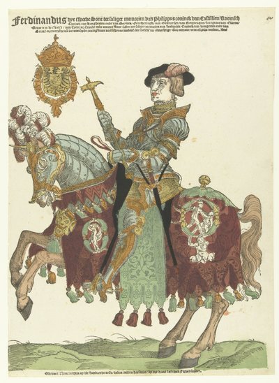 Retrato de Fernando I de Austria a caballo de Cornelis Anthonisz. (manner of)