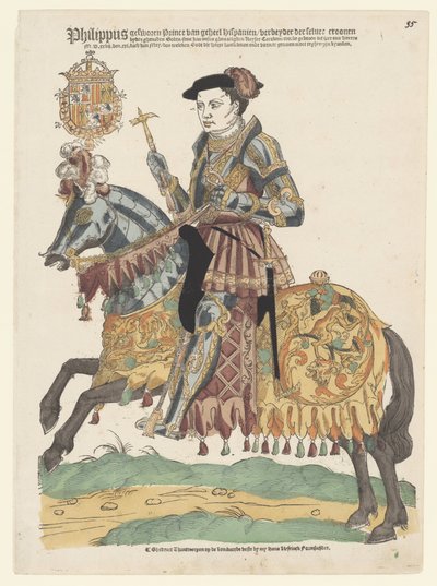 Retrato de Felipe II a caballo de Cornelis Anthonisz. (manner of)