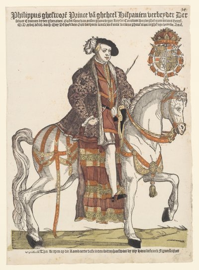 Retrato de Felipe II a caballo de Cornelis Anthonisz. (manner of)