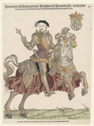 Retrato de Enrique II de Francia a caballo de Cornelis Anthonisz. (manner of)