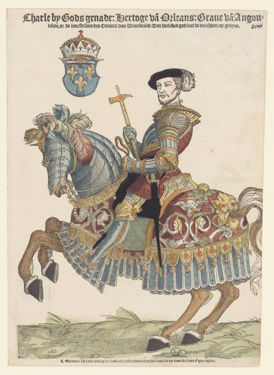 Retrato de Carlos de Orleans a caballo de Cornelis Anthonisz. (manner of)