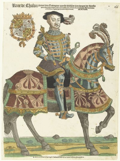 Retrato de René de Châlon a caballo de Cornelis Anthonisz. (manner of)