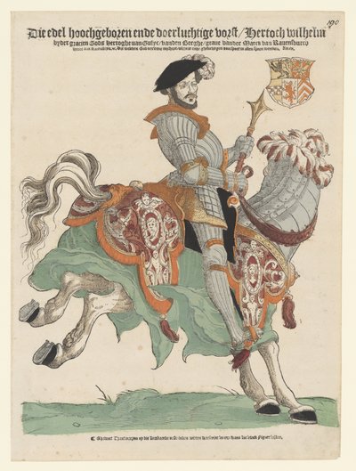 Retrato del duque Willem van Cleves, Jülich y Berg, conde de Mark, señor de Ravenstein a caballo de Cornelis Anthonisz. (manner of)