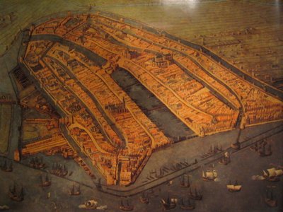 Ámsterdam a vista de pájaro de Cornelis Anthonisz.