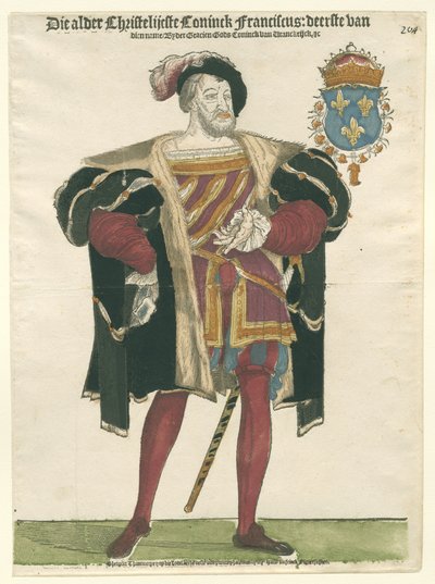 Retrato de Francisco I 1494-1547, Rey de Francia, Duque de Bretaña, Conde de Provenza, c.1540 de Cornelis Anthonisz.