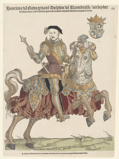 Retrato del Rey Enrique II de Francia a caballo de Cornelis Anthonisz.